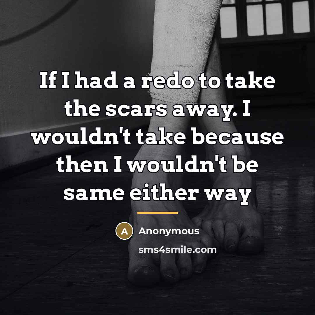 “If I had a redo to take the scars away.…” quote by Anonymous