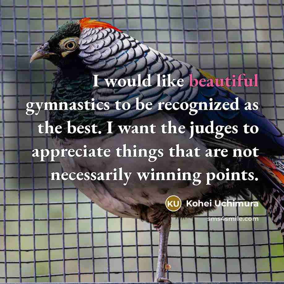 “I would like beautiful gymnastics to be recognized as the…” quote by Kohei Uchimura