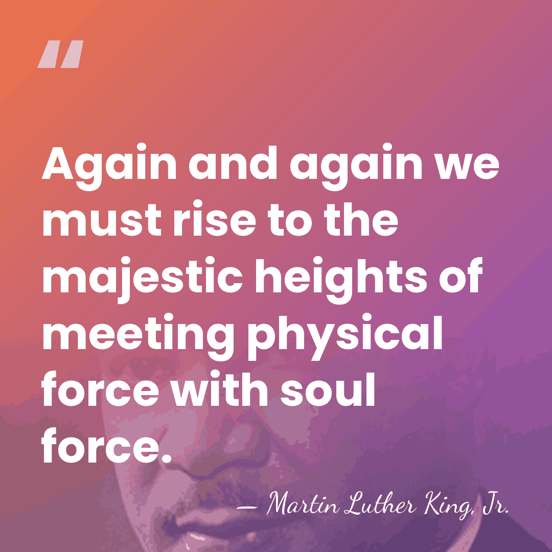 Again and again we must rise to the majestic heights of meeting&hellip; - Martin Luther King, Jr.