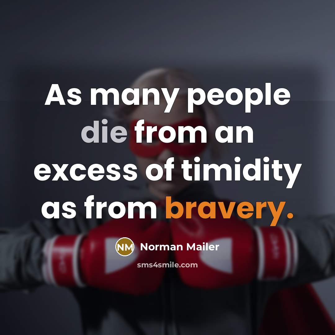“As many people die from an excess of timidity as…” quote by Norman Mailer