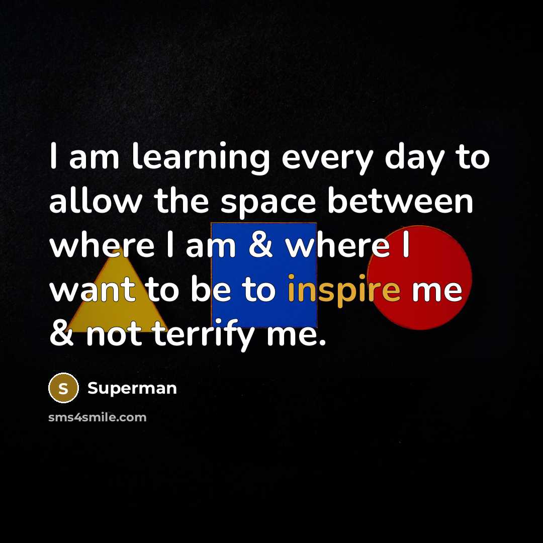 “I am learning every day to allow the space between…” quote by Superman
