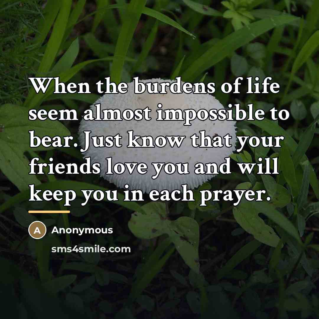 “When the burdens of life seem almost impossible to bear.…” quote by Anonymous
