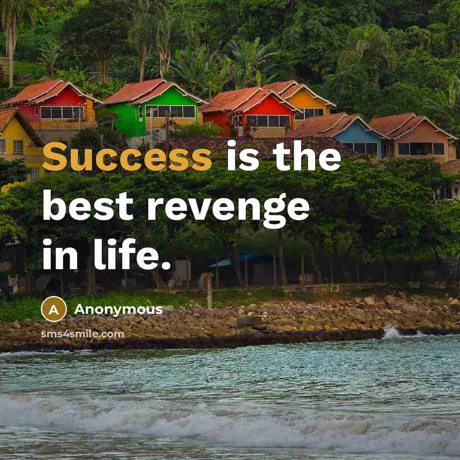 “Success is the best revenge in life.…” quote by Anonymous