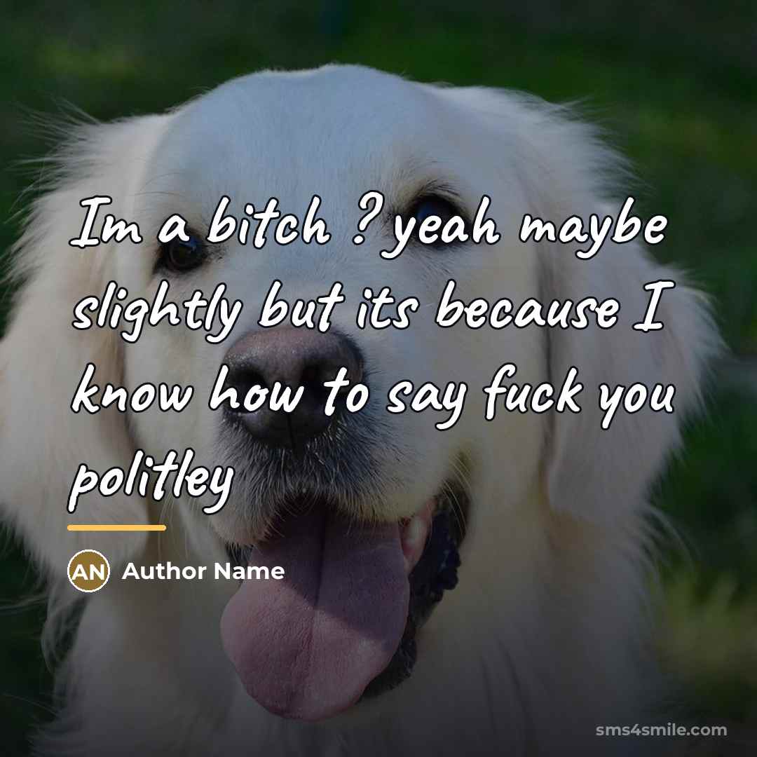 “Im a bitch ? yeah maybe slightly but its because…” quote by Author Name