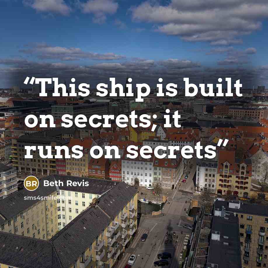 “This ship is built on secrets; it runs on secrets” quote by Beth Revis