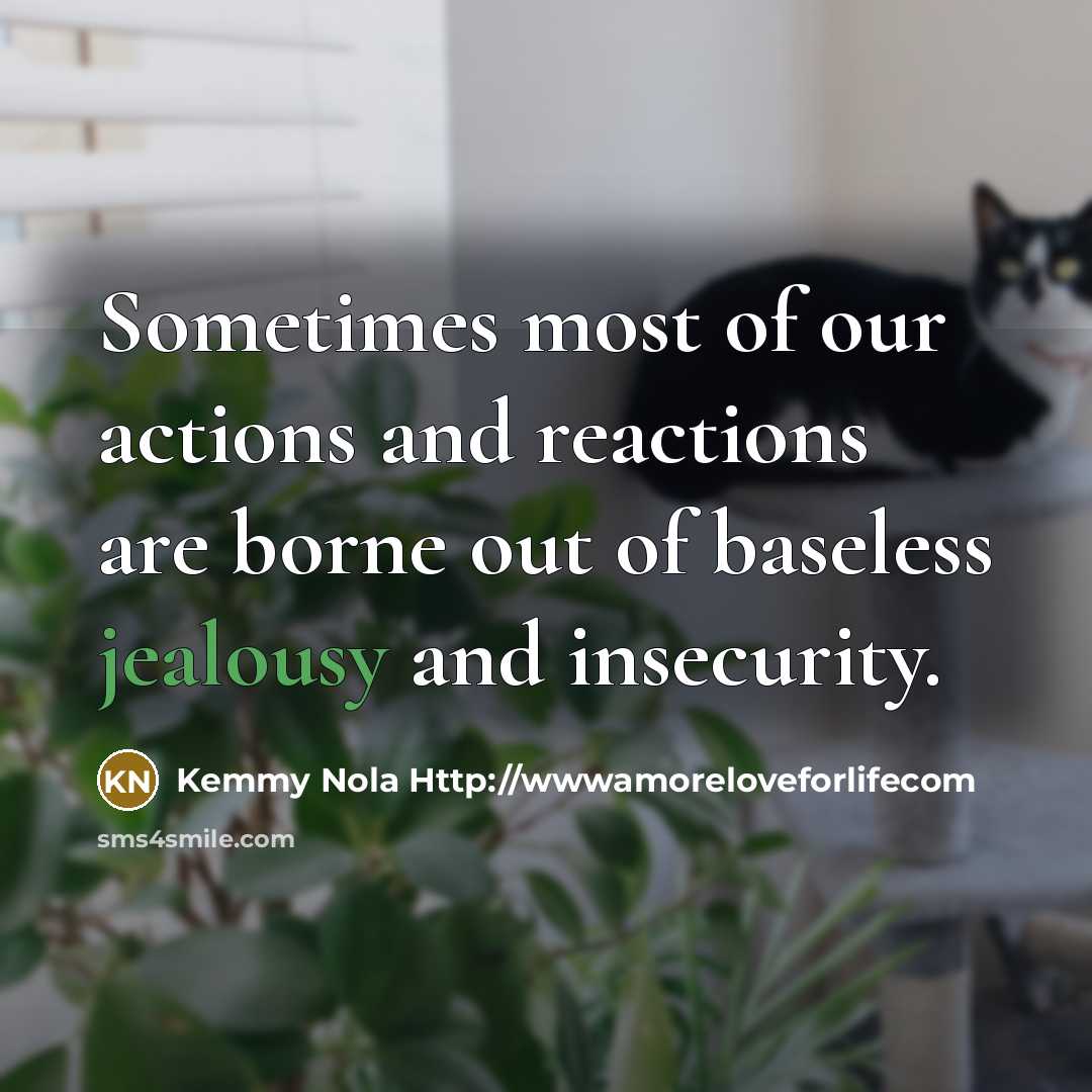 “Sometimes most of our actions and reactions are borne out…” quote by Kemmy Nola Http://wwwamoreloveforlifecom