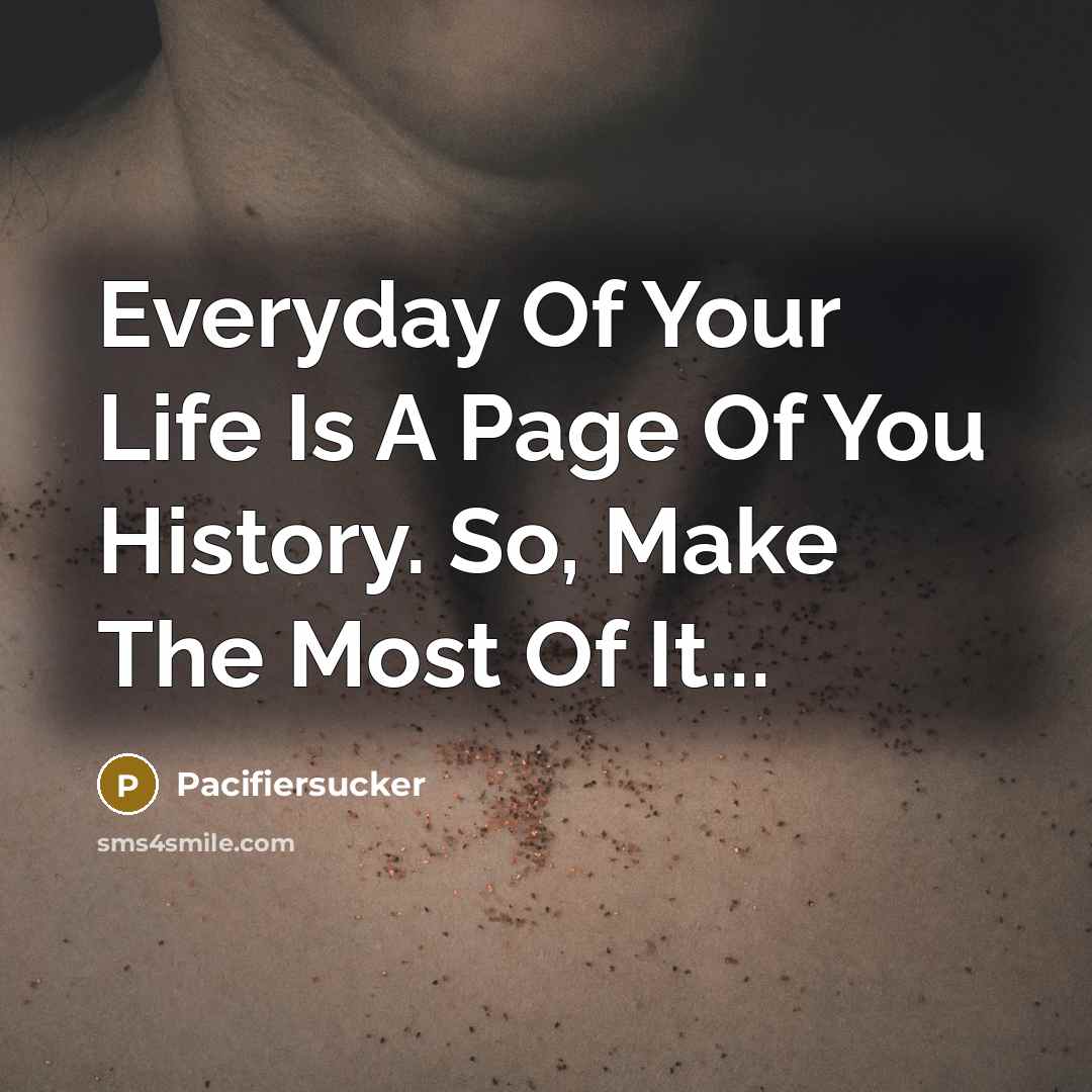 “Everyday Of Your Life Is A Page Of You History.…” quote by Pacifiersucker