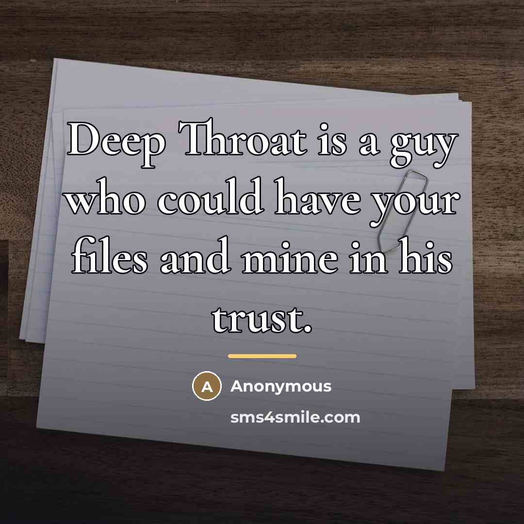 “Deep Throat is a guy who could have your files…” quote by Anonymous