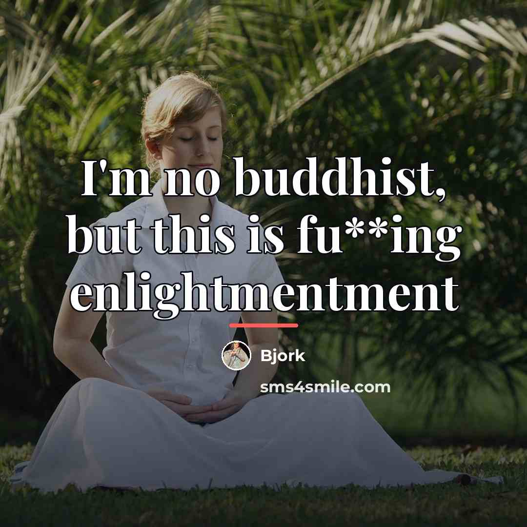 “I'm no buddhist, but this is fu**ing enlightmentment…” quote by Bjork
