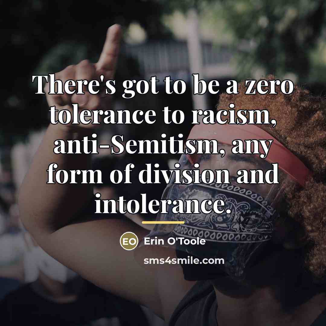 “There's got to be a zero tolerance to racism, anti-Semitism,…” quote by Erin O'Toole