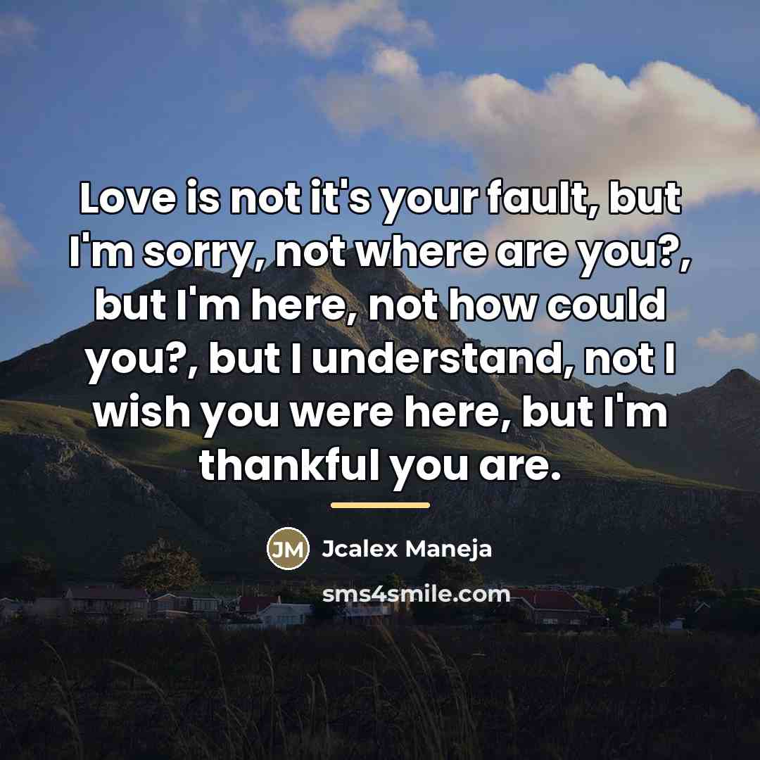 “Love is not it's your fault, but I'm sorry, not…” quote by Jcalex Maneja