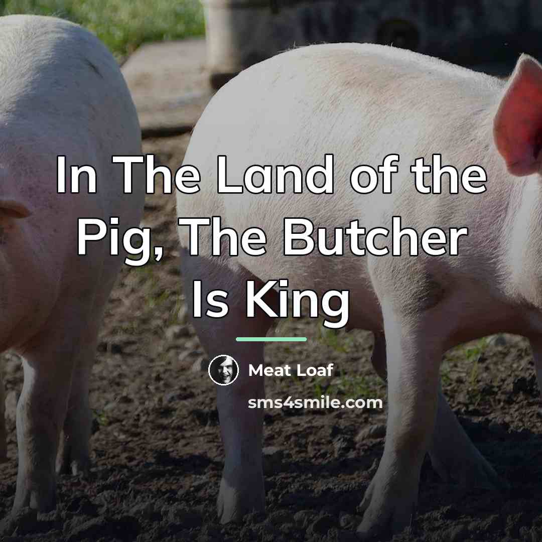 “In The Land of the Pig, The Butcher Is King…” quote by Meat Loaf