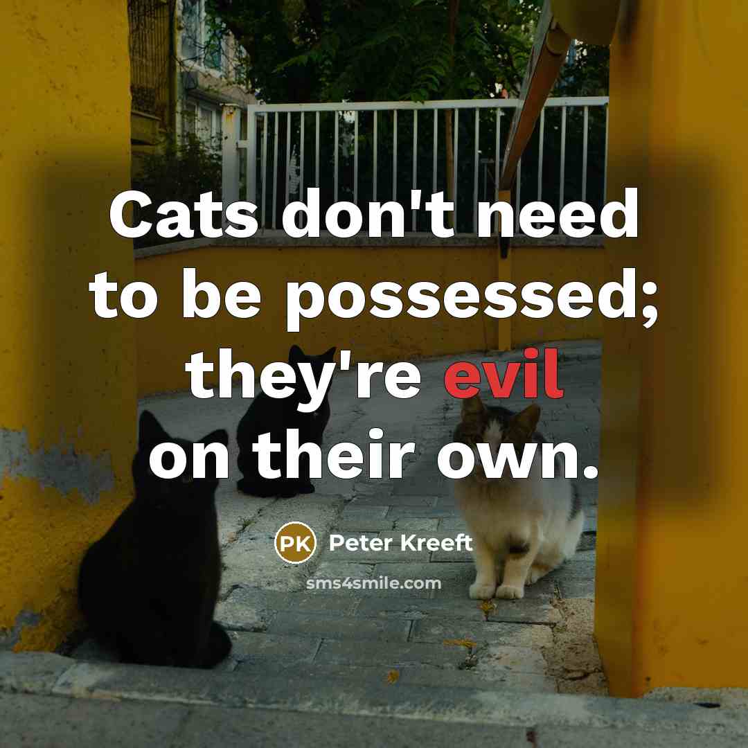 “Cats don't need to be possessed; they're evil on their…” quote by Peter Kreeft