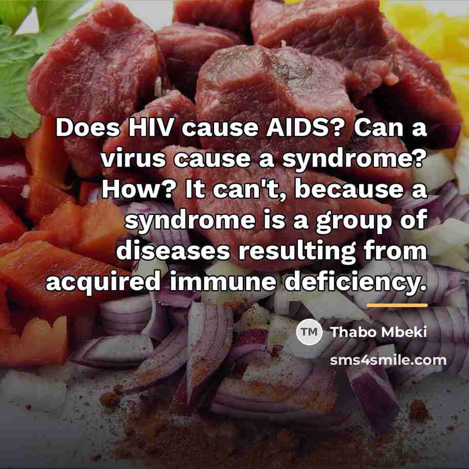 “Does HIV cause AIDS? Can a virus cause a syndrome?…” quote by Thabo Mbeki