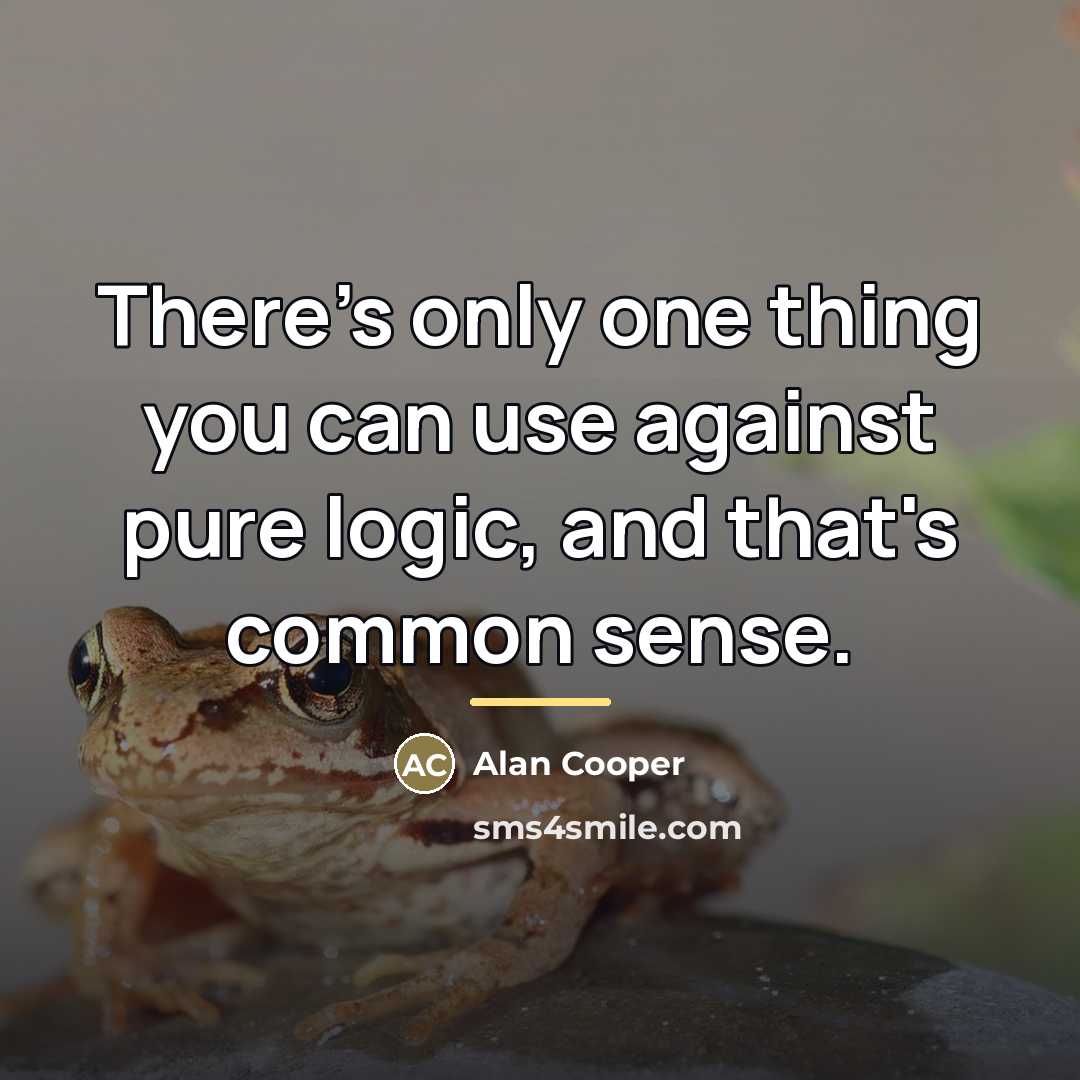 “There's only one thing you can use against pure logic,…” quote by Alan Cooper