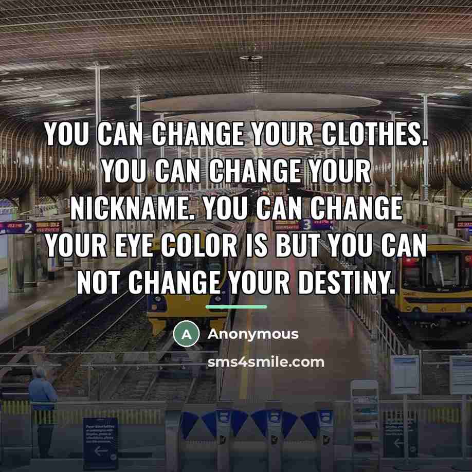 “You can change your clothes. You can change your nickname.…” quote by Anonymous