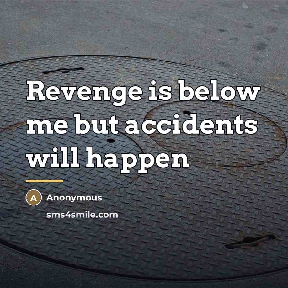 “Revenge is below me but accidents will happen…” quote by Anonymous