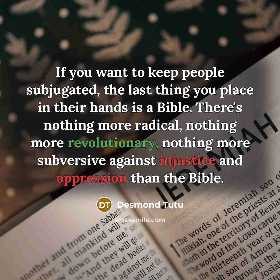 “If you want to keep people subjugated, the last thing…” quote by Desmond Tutu