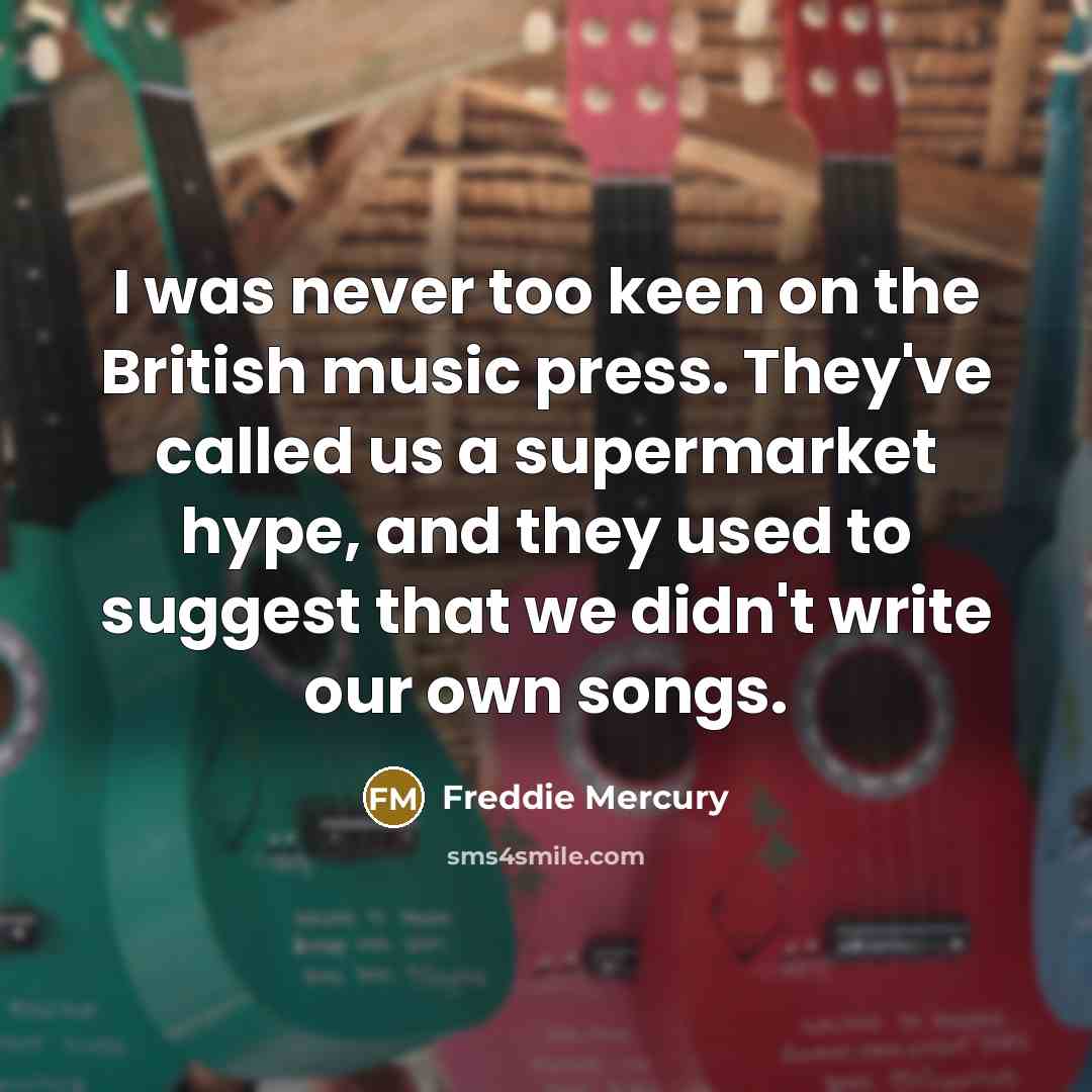 “I was never too keen on the British music press.…” quote by Freddie Mercury