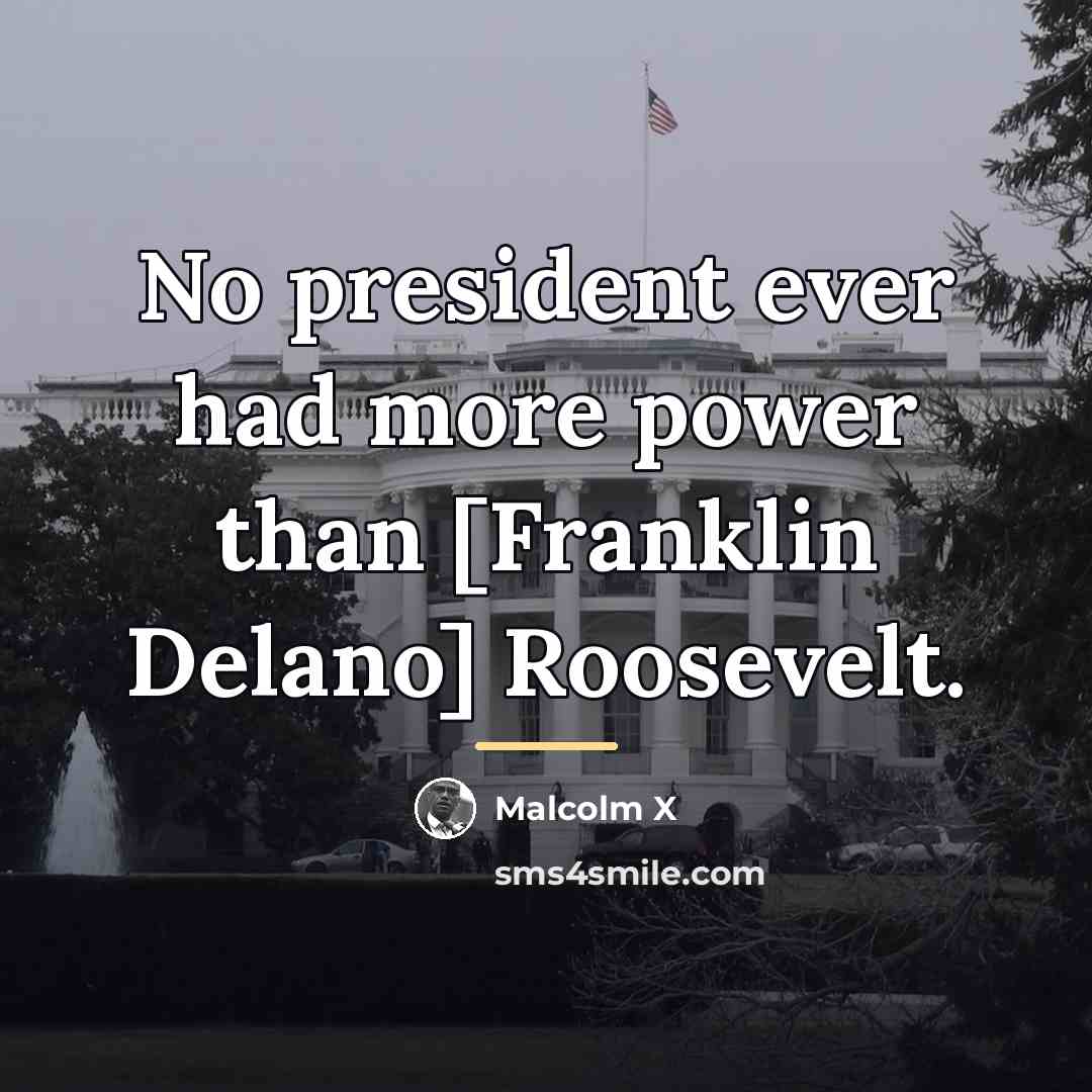 “No president ever had more power than [Franklin Delano] Roosevelt.…” quote by Malcolm X