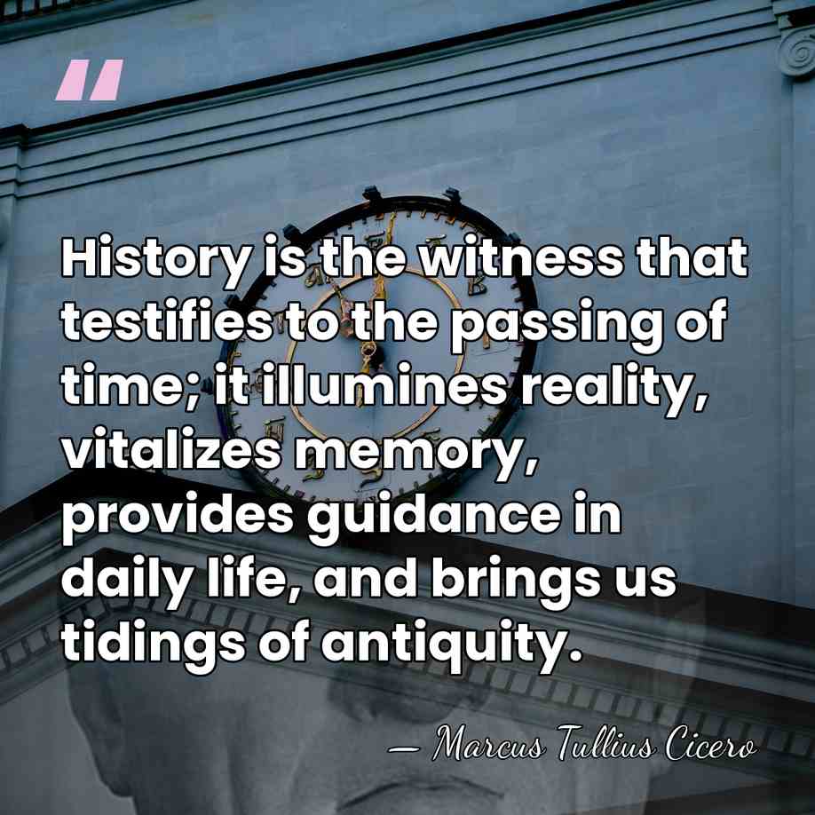 History is the witness that testifies to the passing of time; it&hellip; - Marcus Tullius Cicero