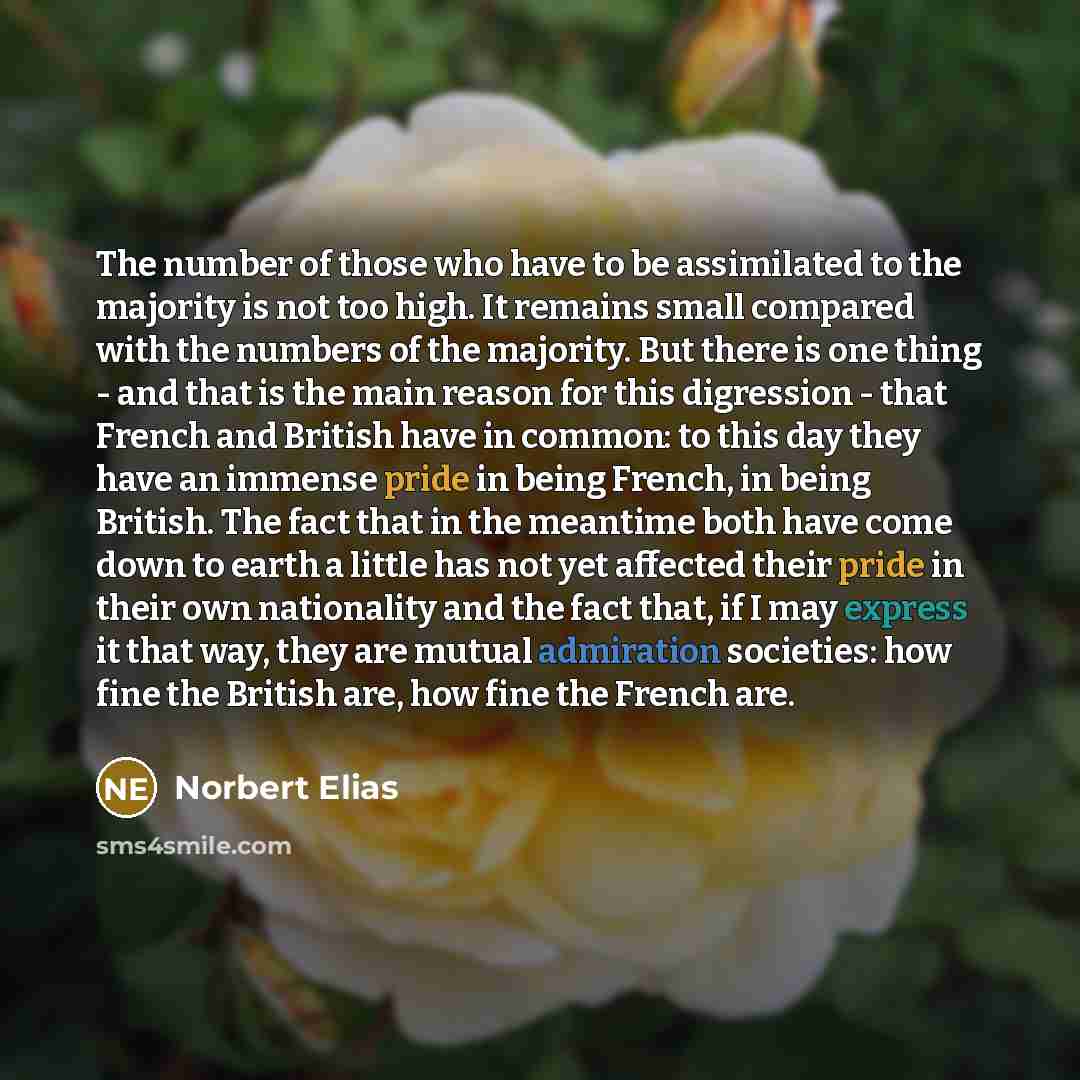 “The number of those who have to be assimilated to…” quote by Norbert Elias