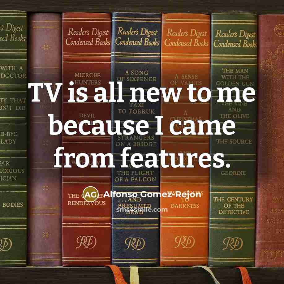 “TV is all new to me because I came from…” quote by Alfonso Gomez-Rejon