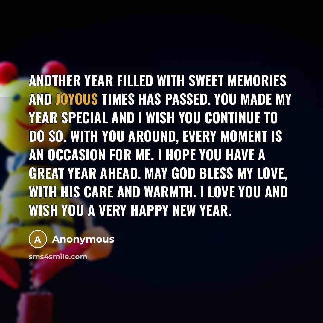 “Another year filled with sweet memories and joyous times has…” quote by Anonymous