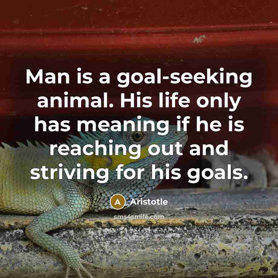 “Man is a goal-seeking animal. His life only has meaning…” quote by Aristotle
