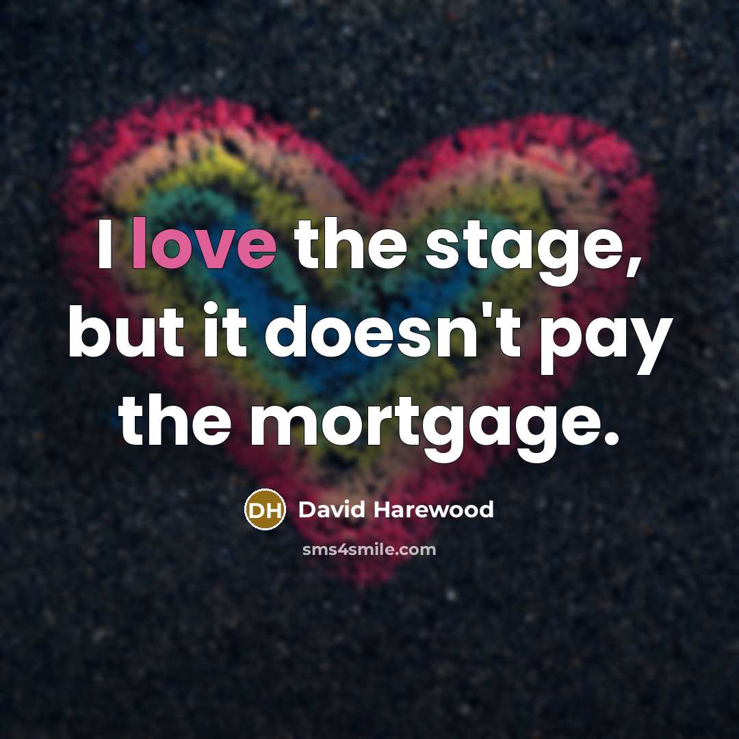 “I love the stage, but it doesn't pay the mortgage.…” quote by David Harewood