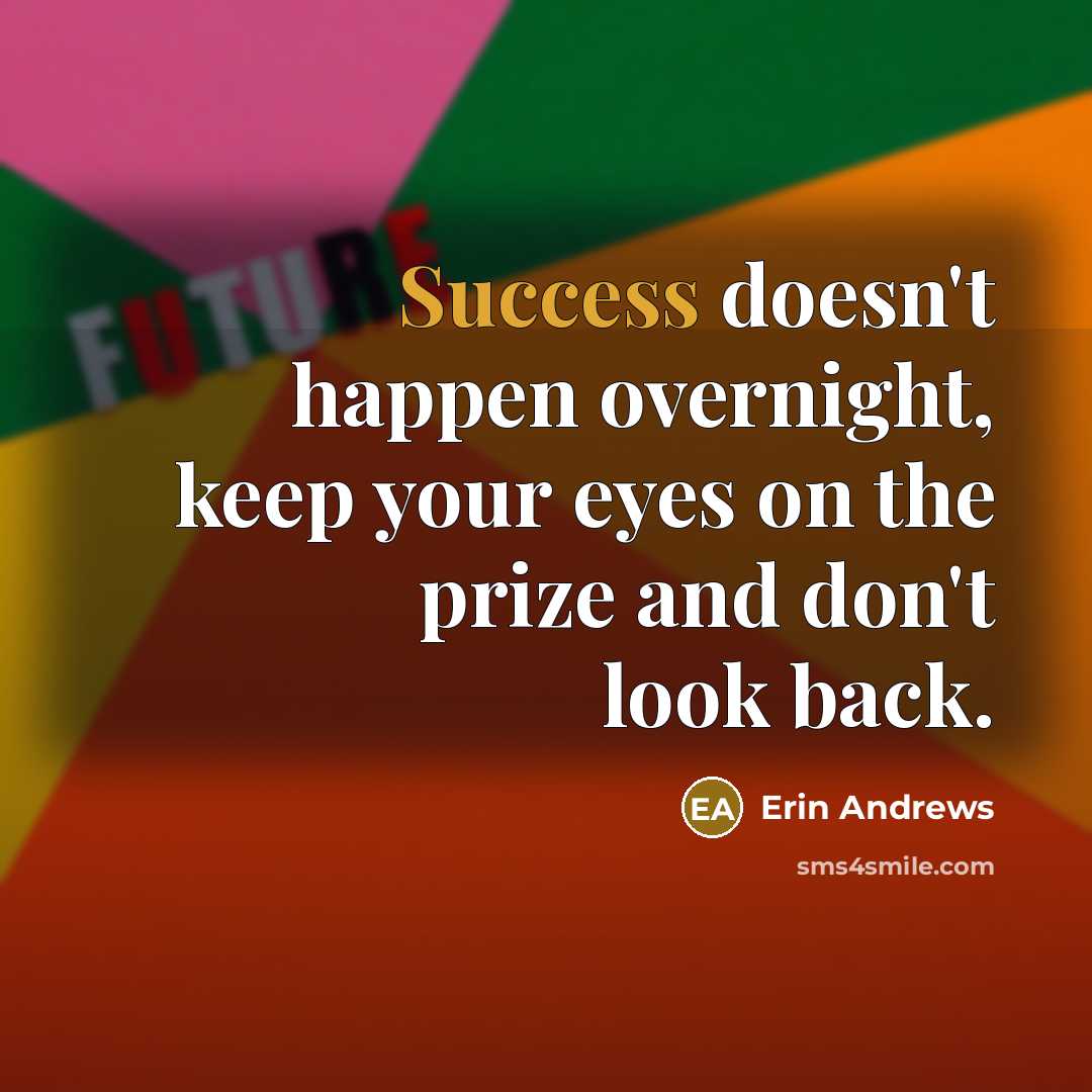 “Success doesn't happen overnight, keep your eyes on the prize…” quote by Erin Andrews