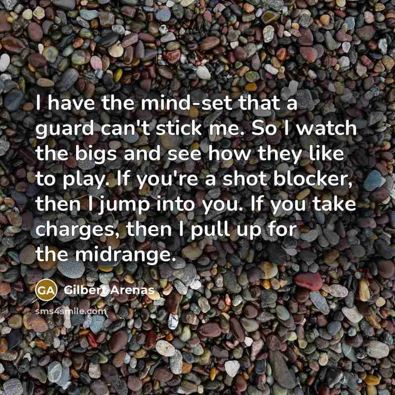 “I have the mind-set that a guard can't stick me.…” quote by Gilbert Arenas