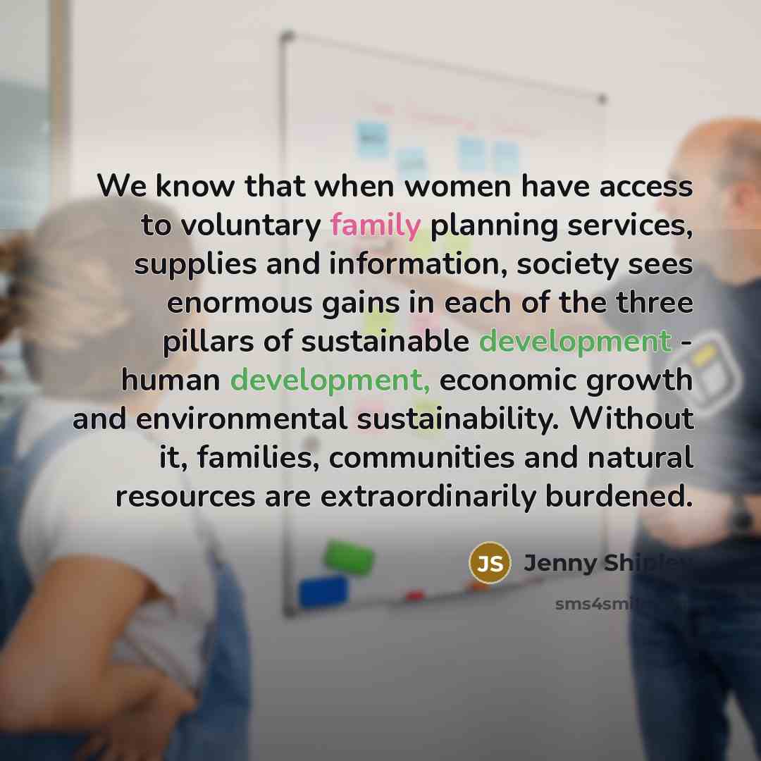 “We know that when women have access to voluntary family…” quote by Jenny Shipley