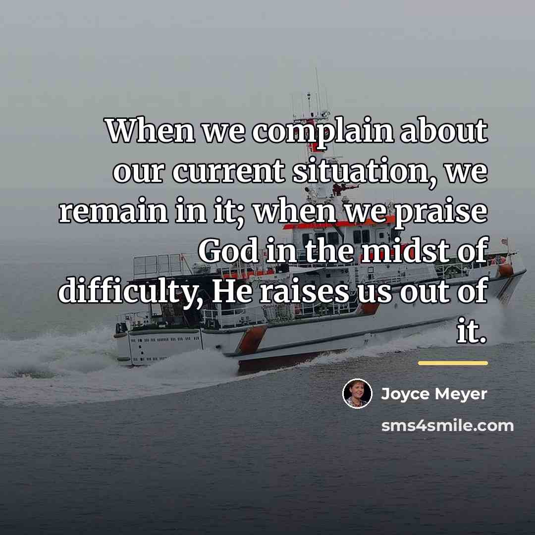 “When we complain about our current situation, we remain in…” quote by Joyce Meyer