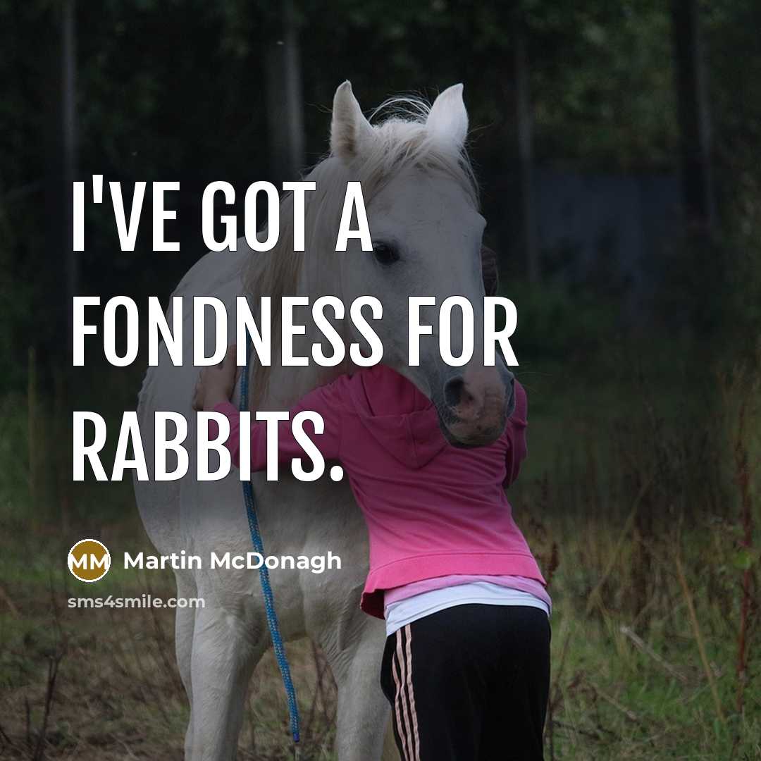 “I've got a fondness for rabbits.…” quote by Martin McDonagh
