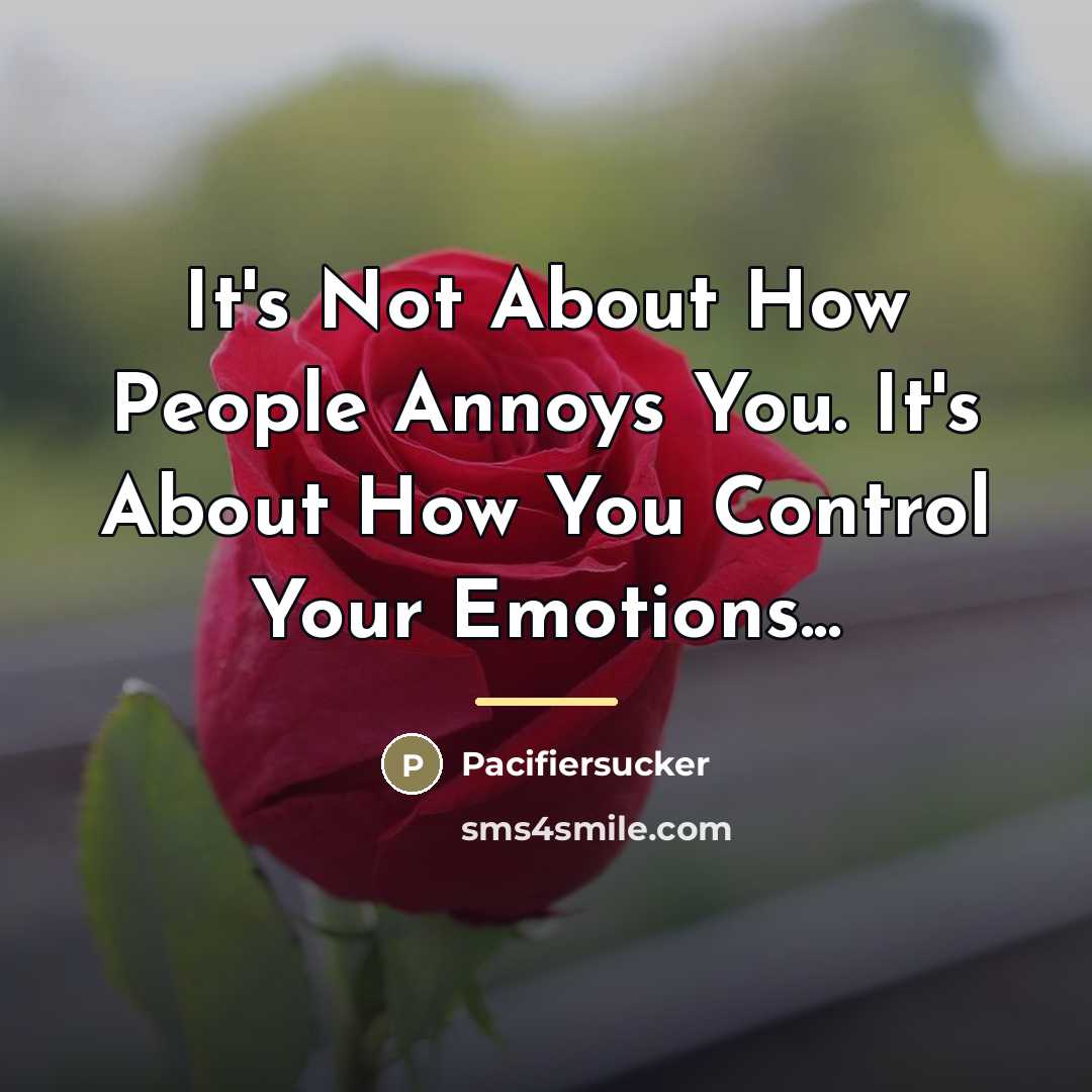 “It's Not About How People Annoys You. It's About How…” quote by Pacifiersucker