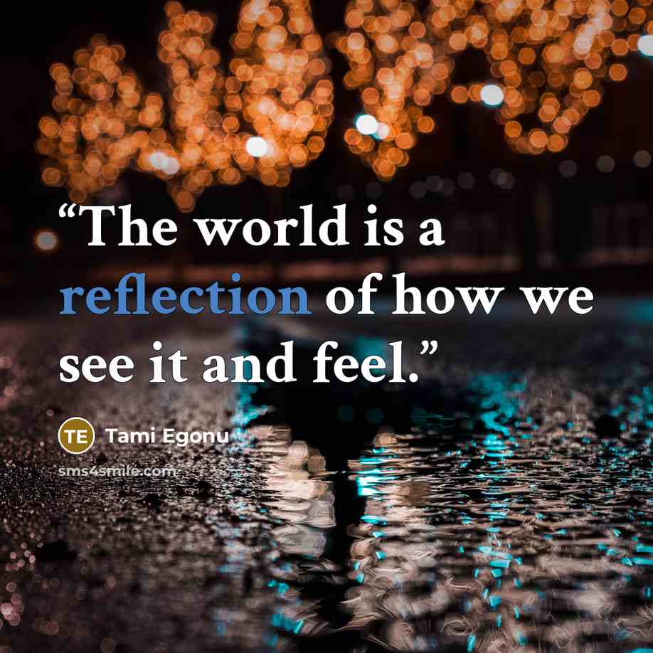 “The world is a reflection of how we see it and feel.” quote by Tami Egonu