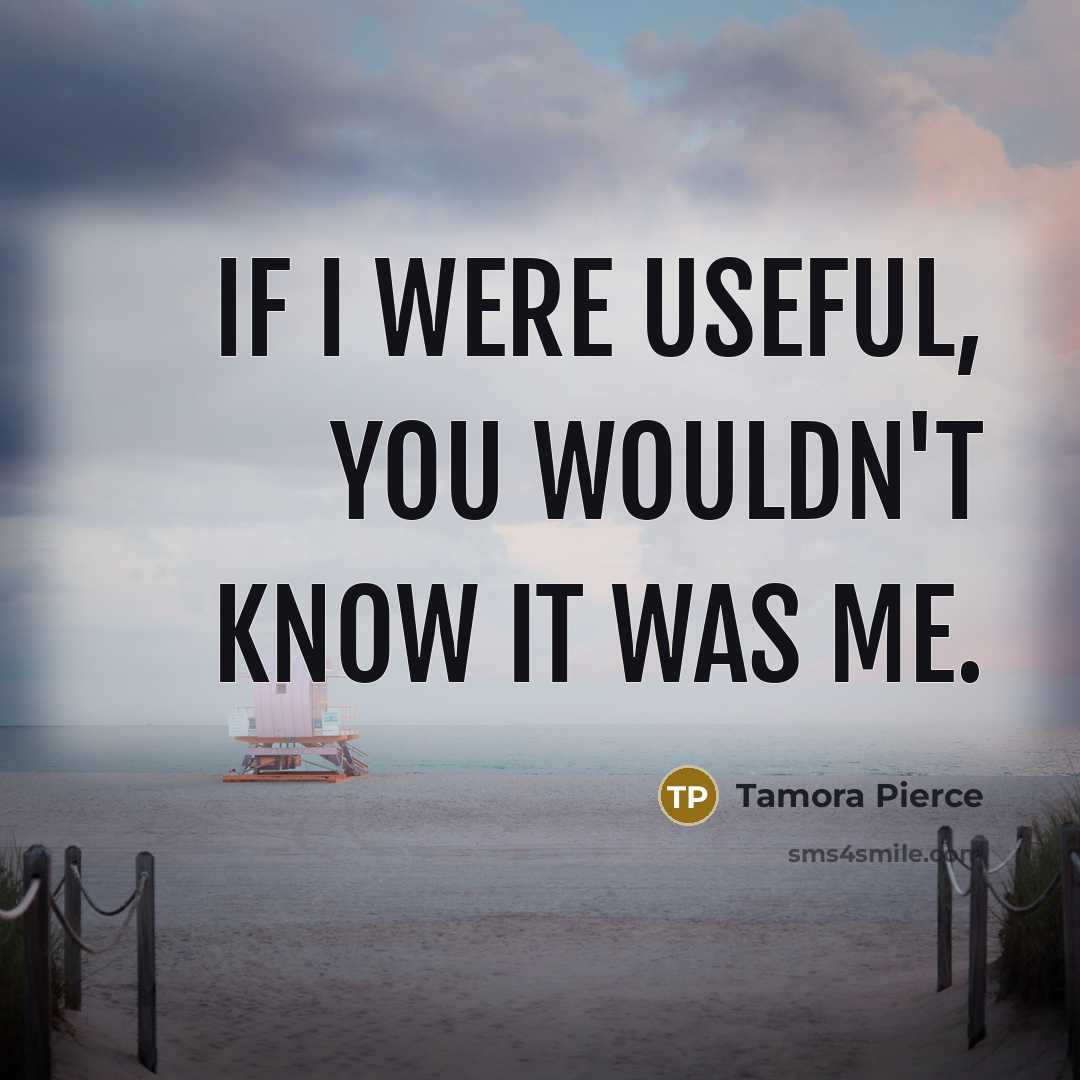“If I were useful, you wouldn't know it was me.” quote by Tamora Pierce