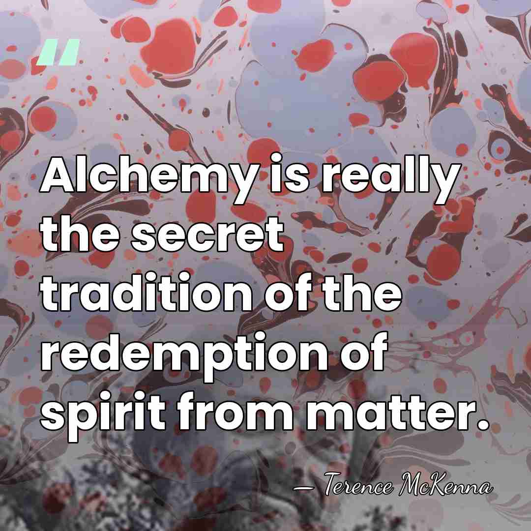 Alchemy is really the secret tradition of the redemption of spirit from&hellip; - Terence McKenna