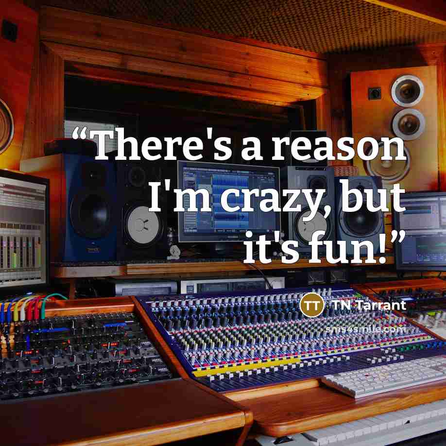 “There's a reason I'm crazy, but it's fun!” quote by TN Tarrant
