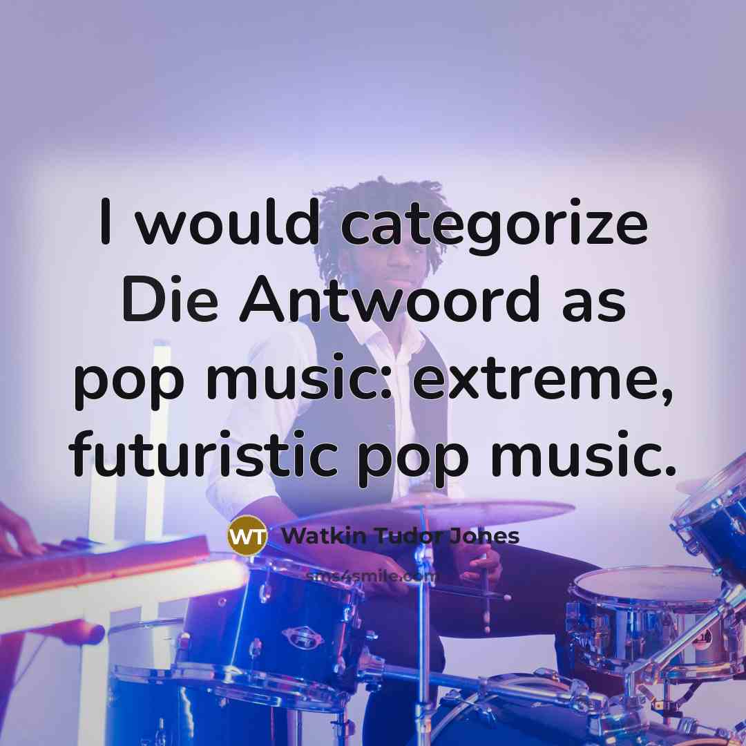 “I would categorize Die Antwoord as pop music: extreme, futuristic…” quote by Watkin Tudor Jones