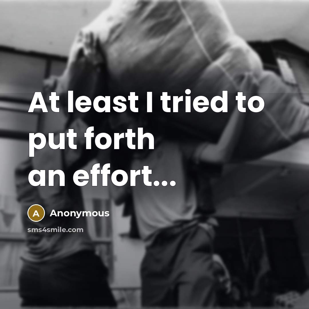 “At least I tried to put forth an effort...” quote by Anonymous