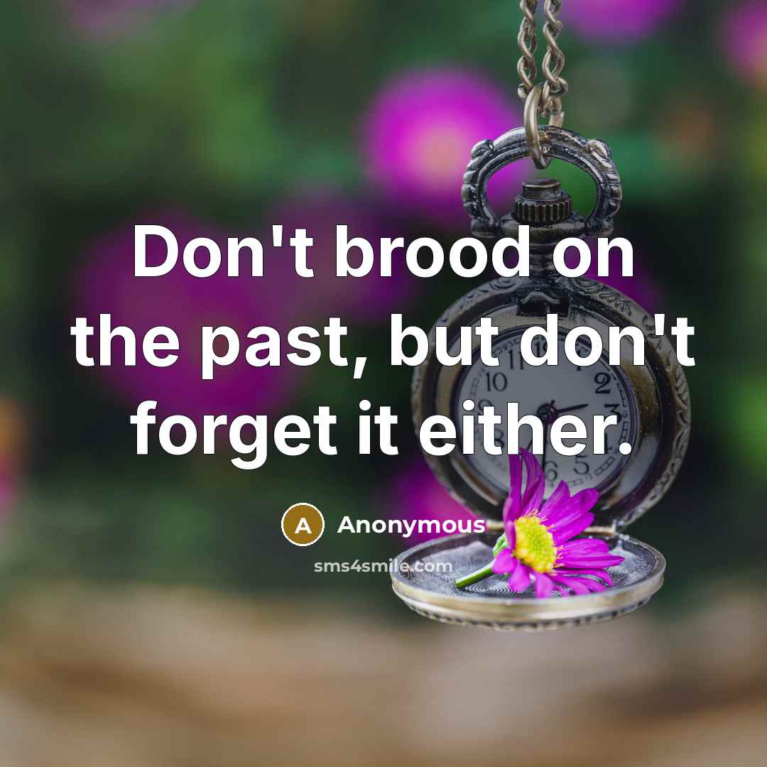 “Don't brood on the past, but don't forget it either.” quote by Anonymous