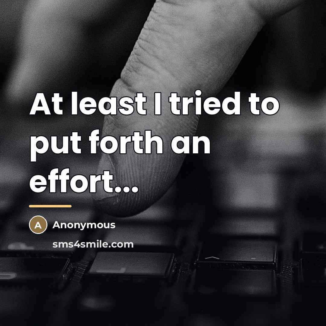 “At least I tried to put forth an effort...…” quote by Anonymous
