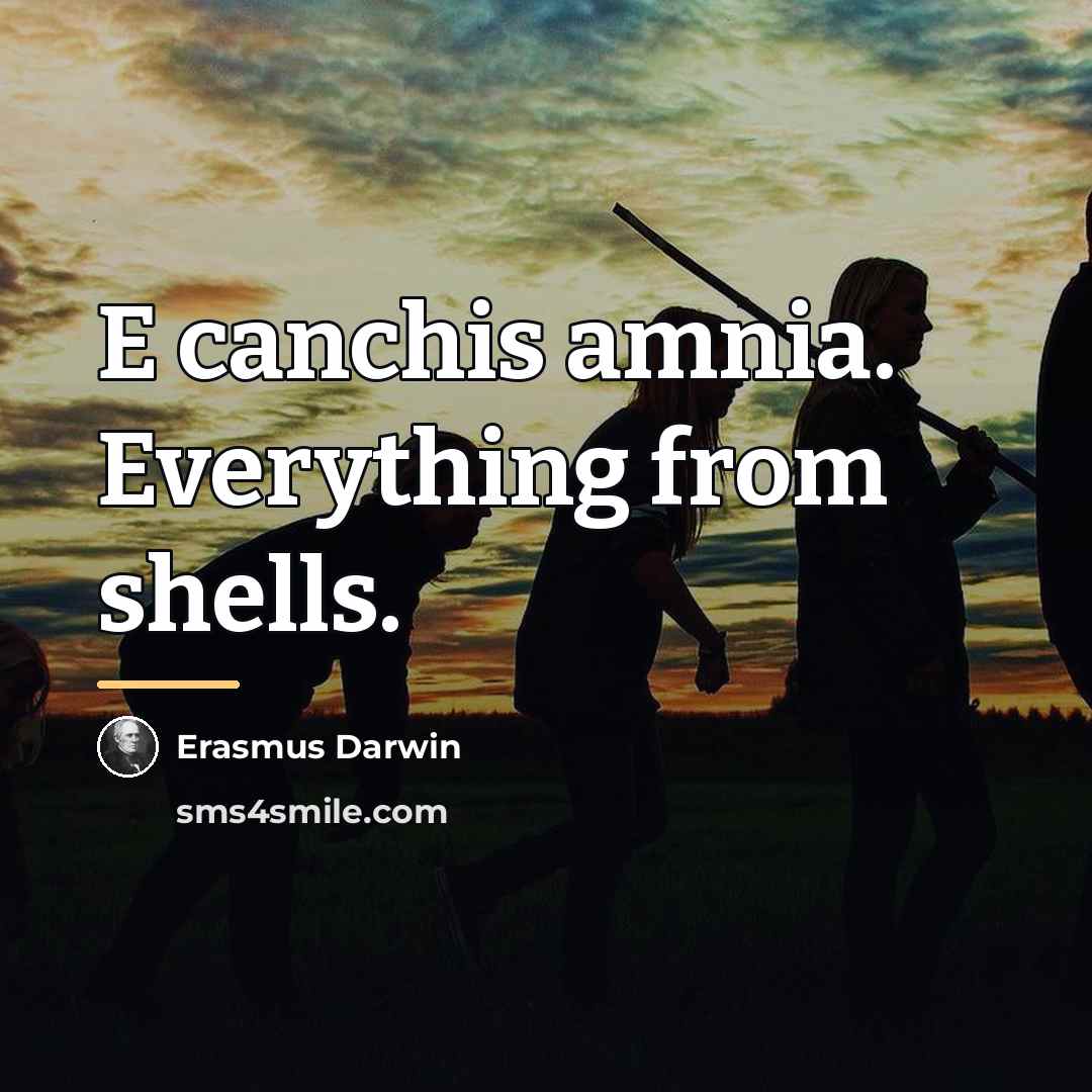 “E canchis amnia. Everything from shells.…” quote by Erasmus Darwin