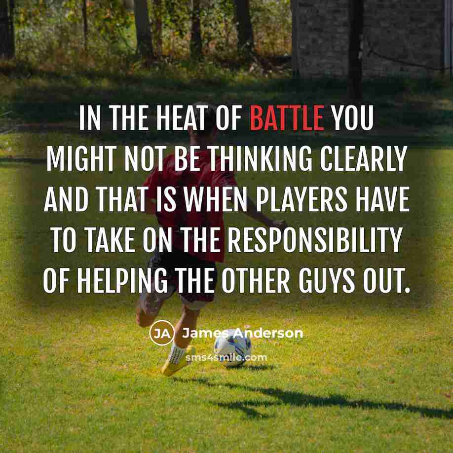 “In the heat of battle you might not be thinking…” quote by James Anderson