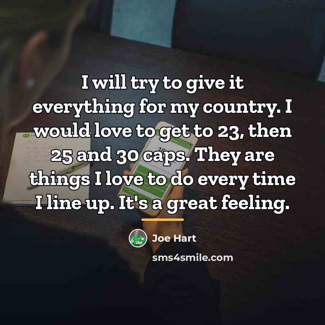 “I will try to give it everything for my country.…” quote by Joe Hart