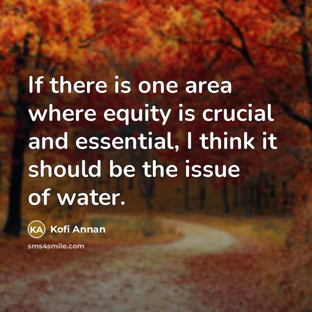 “If there is one area where equity is crucial and…” quote by Kofi Annan