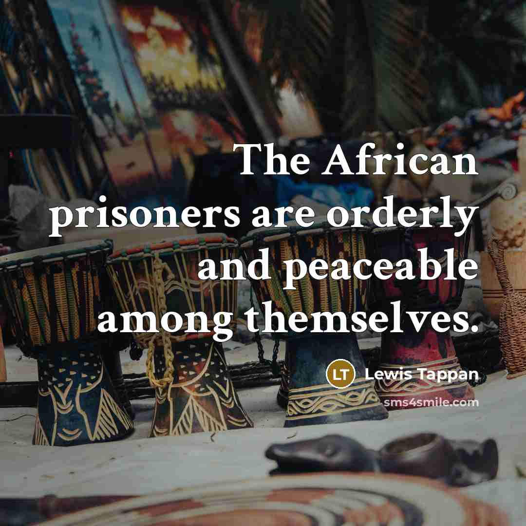 “The African prisoners are orderly and peaceable among themselves.…” quote by Lewis Tappan