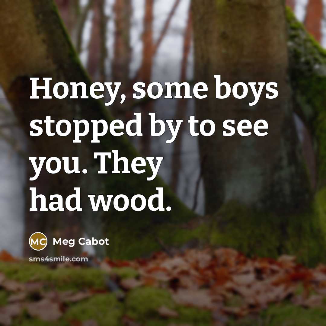 “Honey, some boys stopped by to see you. They had…” quote by Meg Cabot